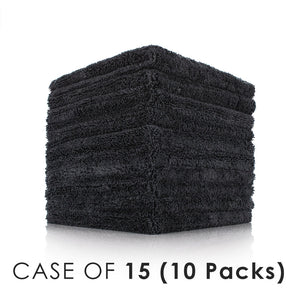 Edgeless Creature 16x16 black stacked view with the text "Case of 15 (10 Packs)" on a white background