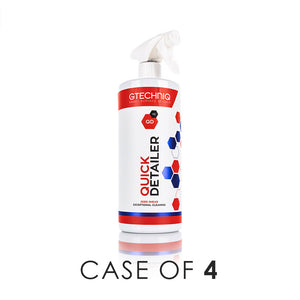 Gtechniq QDV2 Quick Detailer 1 Liter bottle front view with the text "Case of 4" on a white background