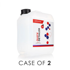 Gtechniq QDV2 Quick Detailer 5 Liter bottle front view with the text "Case of 2" on a white background