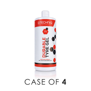 Gtechniq T1 Tyre Gel 1L wholesale case of 4 image on a white background.
