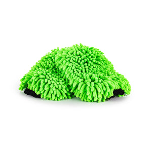 Chenille Mitt lime green 2 pack on a white background.