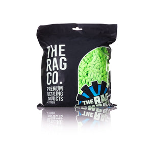 Chenille Mitt lime green 2 pack packaging front view on a white background.