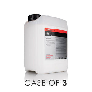 Koch-Chemie Heavy Cut H9.02 5 Liter bottle with the text "Case of 3" on a white background.