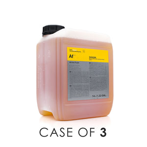 Koch-Chemie Active Foam 5 Liter bottle with the text "Case of 3" on a white background.