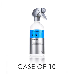 Koch-Chemie Clay Spray 500ml front view with the text "Case of 10" on a white background.