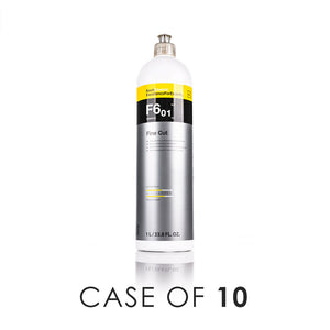 Koch-Chemie Fine Cut 1 Liter front view with the text "Case of 10" on a white background.