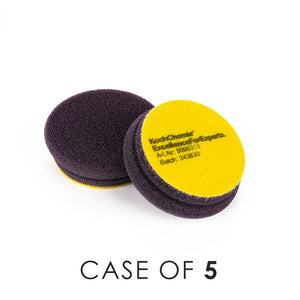 KochChemie Fine Cut Pad 76mm front and back view with the text "Case of 5" on a white background.