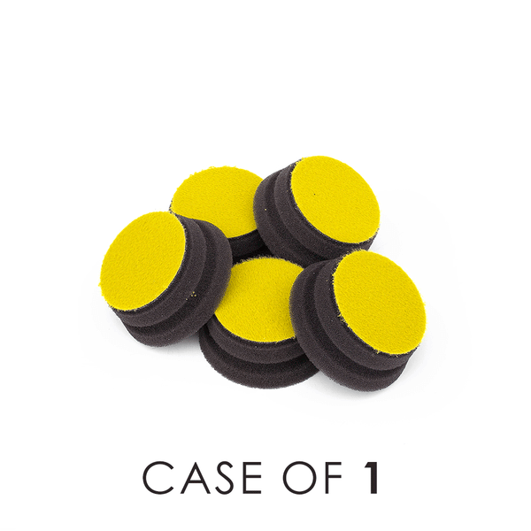 A pile of five Koch Chemie Fine Cut pads on a white background with the text 'Case of 1' under the pile.