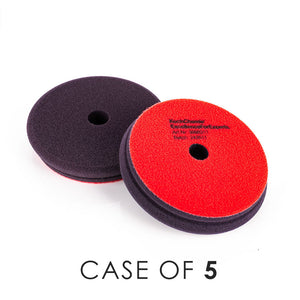 KochChemie Heavy Cut Pad 126mm front and back view with the text "Case of 5" on a white background.