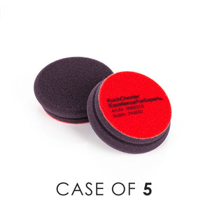 KochChemie Heavy Cut Pad 76mm front and back view with the text "Case of 5" on a white background.