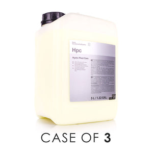 Koch-Chemie Hydro Plast Care 5 Liter bottle with the text "Case of 3" on a white background.