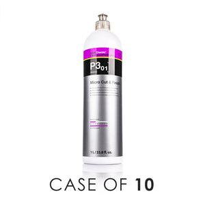Koch-Chemie Micro Cut 1 Liter front view with the text "Case of 10" on a white background.