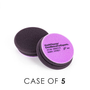 KochChemie Micro Cut Soft Foam Pad 76mm front and back view with the text "Case of 5" on a white background.