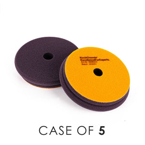 KochChemie One Cut and Finish Pad 126mm front and back view with the text "Case of 5" on a white background.