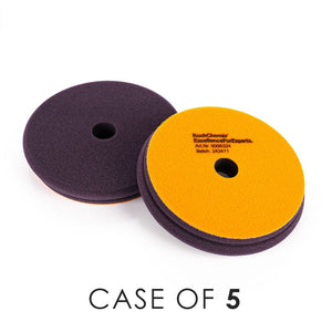 KochChemie One Cut and Finish Pad 150mm front and back view with the text "Case of 5" on a white background.