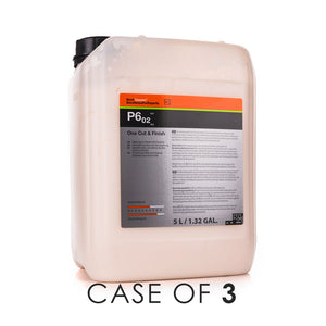 Koch-Chemie One Cut & Finish P6.02 5 Liter bottle with the text "Case of 3" on a white background.