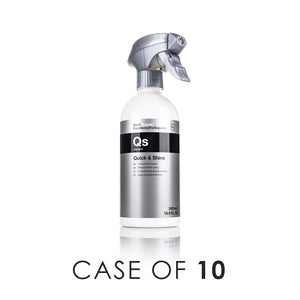 Koch-Chemie Quick & Shine 500ml front view with the text "Case of 10" on a white background.