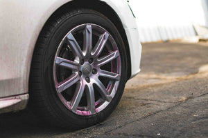 KochChemie Reactive Rust Remover on a car tire rim.