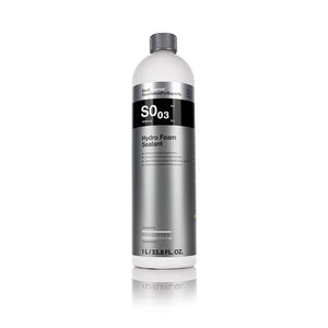 A bottle of Koch Chemie Hydro Foam Sealant on a white background.