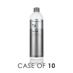 A bottle of Koch Chemie Tire Glaze on a white background with the text 'Case of 10'.