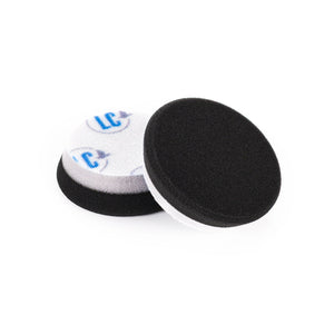 Lake Country HDO Black 3.5" Pad front and back view on a white background.