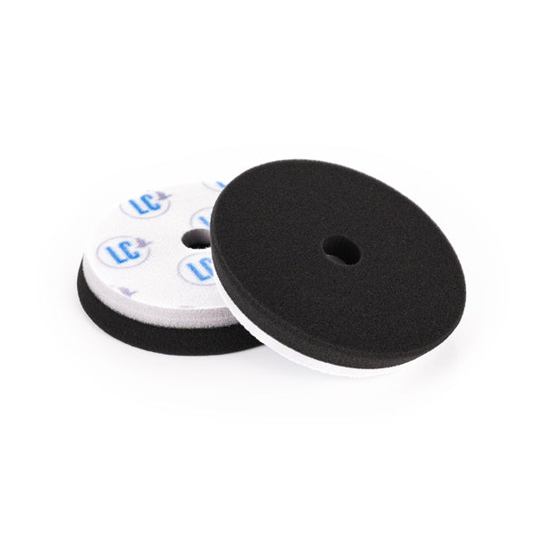 Lake Country HDO Black 5.5" Pad front and back view on a white background.