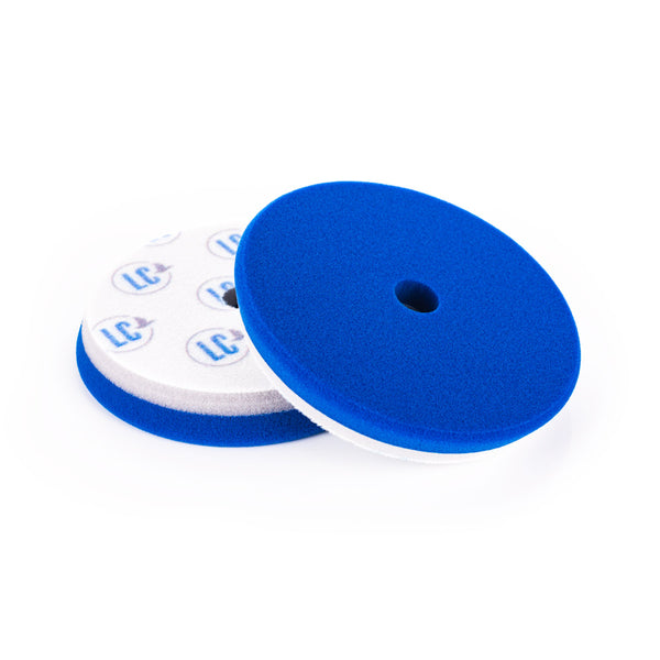 Lake Country HDO Blue 6.5" Pad front and back view on a white background.