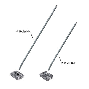Mitt on a stick 3 pole version verses a 4 pole version on a white background.