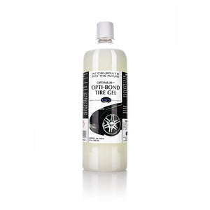 A bottle of Optimum Opti-Bond Tire Gel on a white background.