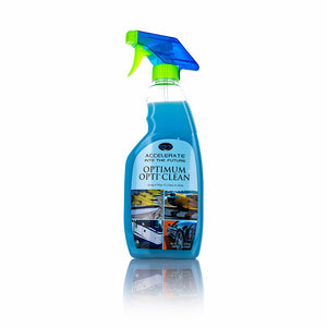 a spray bottle of Optimum Opti Clean on a white background.