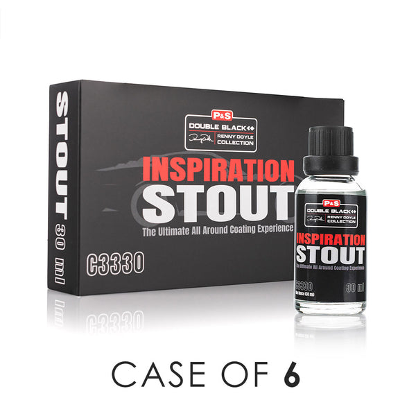 P&S Inspiration Stout 30ml bottle and packaging view with the text "Case of 6" on a white background.