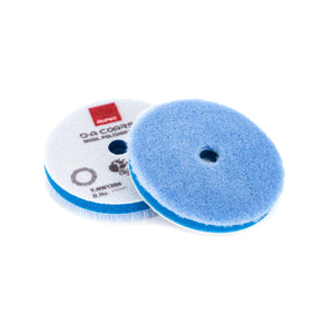 Rupes blue da coarse wool 130mm front and back view on a white background.