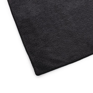 The Rag Company Spa and Workout 16x27 black 3 pack corner view on a white background.