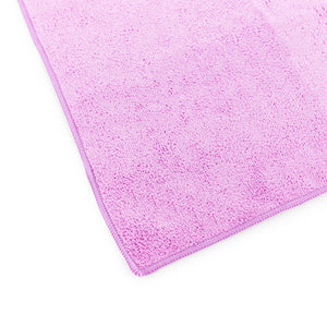 The Rag Company Spa and Workout 16x27 lavender 3 pack corner view on a white background.