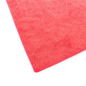 The Rag Company Spa and Workout 16x27 red corner view on a white background.