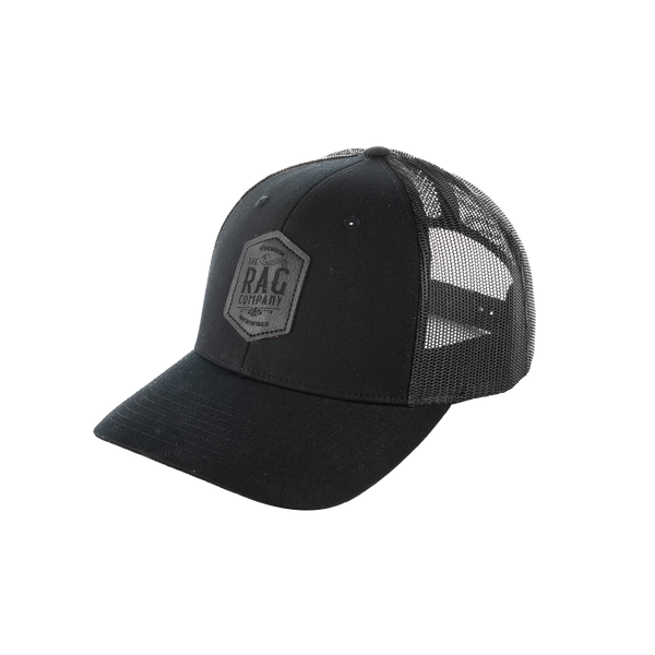 Black Out Leather Patch Snap Back