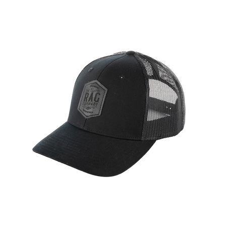 Black Out Leather Patch Snap Back | The Rag Company