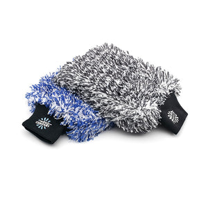 Two stacked Ultra Wash Mitts on a white background.