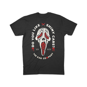 Black TRC Halloween Scream T-shirt back view on a white background