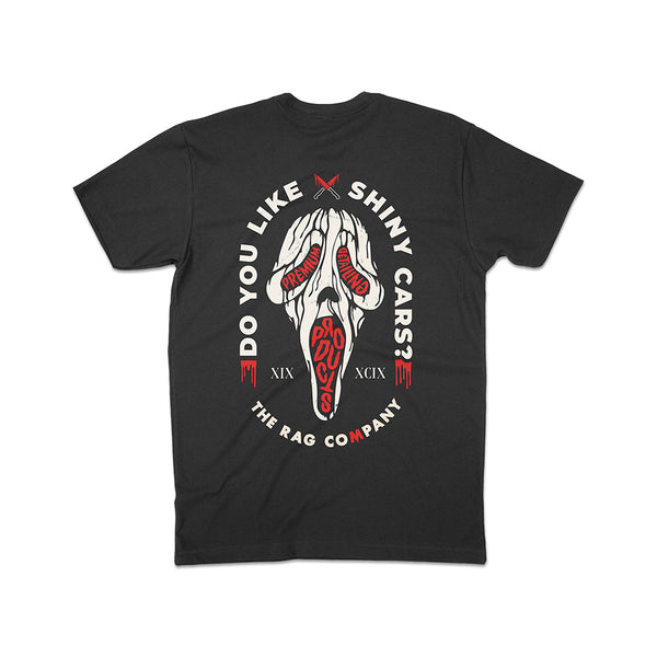 Black TRC Halloween Scream T-shirt back view on a white background