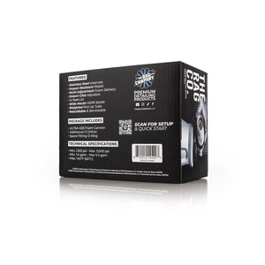 TRC Ultra H2o Foam Cannon packaging back view on a white background.