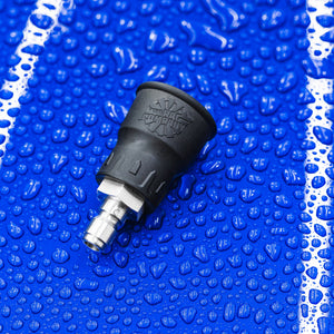 A close up of a TRC Ultra H2O Spray Nozzle on a watery blue background.