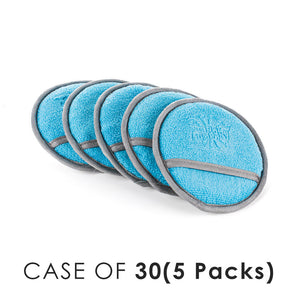 The Rag Company Ultra No Soak Detailing Applicator with the text "Case of 30(5 Packs)" on a white background.