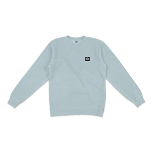 TRC Woven Patch Crewneck Sage Front view on a white background. 