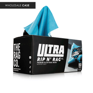 A box of blue Rip N' Rag on a white background with the text 'Wholesale case'.