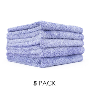 A 5 pack of lavender Eagle Edgeless 350 16x16 towels from The Rag Company