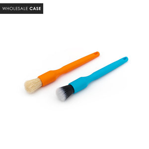 Detail Factory Crevice Mini Synthetic and Boar Hair Detailing Brush Combo Pack Orange and Blue Wholesale Case