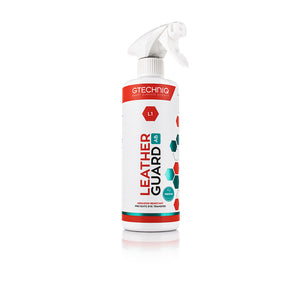 A 500ml spray bottle of L1 Leather Guard AB leather protectant from Gtechniq