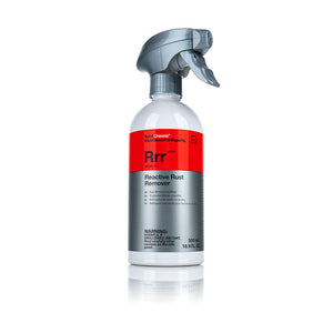A spray bottle of Koch Chemie Reactive Rust Remover on a white background.