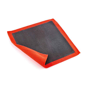 The RESET Clay Towel from P&S Detail Products. The black side has clay inlaid within the microfiber so it works just like a traditional Clay Bar. The red side is a soft, absorbent microfiber.